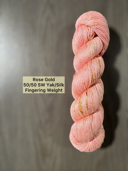 Yak and Silk Artisan Hand Dyed Light Fingering Weight Yarn