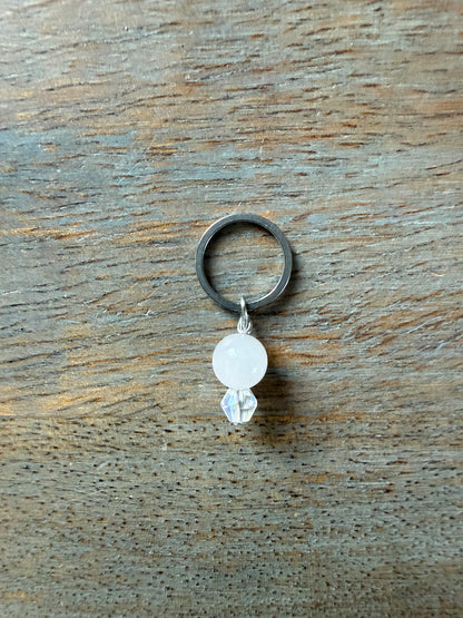 Rose Quartz Gemstone Locking Stitch Marker Set