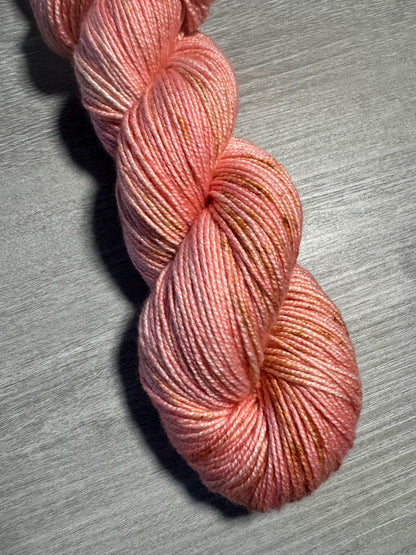 Rose Gold Artisan Hand Dyed Merino and Silk Yarn