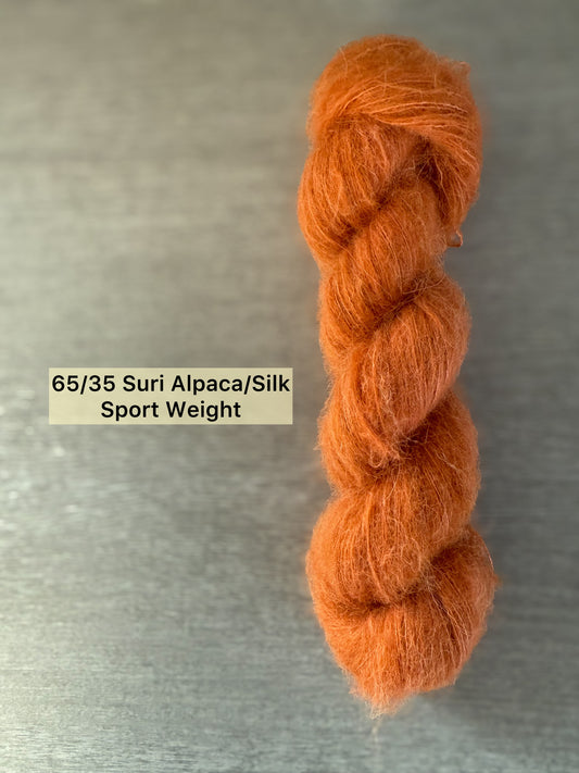 Rusty Griswold Suri/Silk Artisan Hand Dyed Yarn