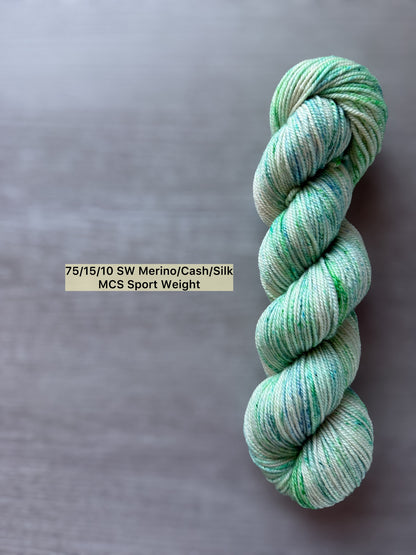 Sea Glass Speckled Hand Dyed Merino Wool Yarn