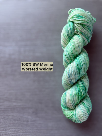 Sea Glass Speckled Hand Dyed Merino Wool Yarn