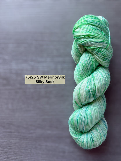 Sea Glass Speckled Hand Dyed Merino Wool Yarn