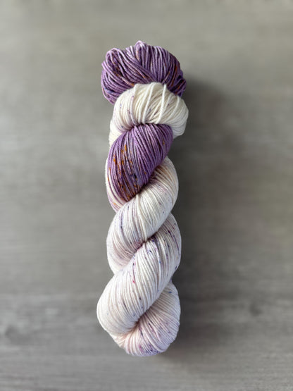 Spring Crocus In Snow Artisan Hand Dyed Yarn