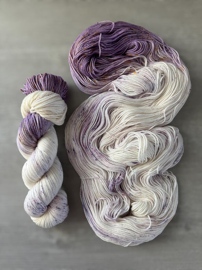 Spring Crocus In Snow Artisan Hand Dyed Yarn