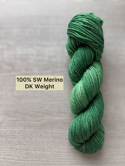 Stained Glass Green Artisan Hand Dyed Merino Wool Yarn