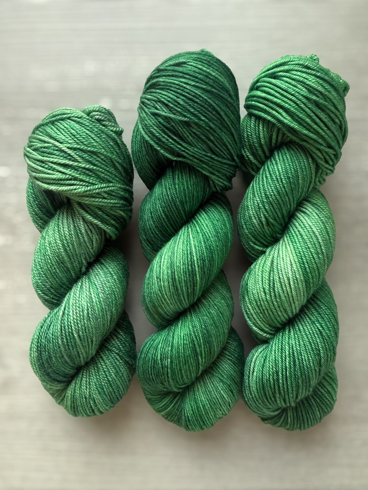 Stained Glass Green Artisan Hand Dyed Merino Wool Yarn