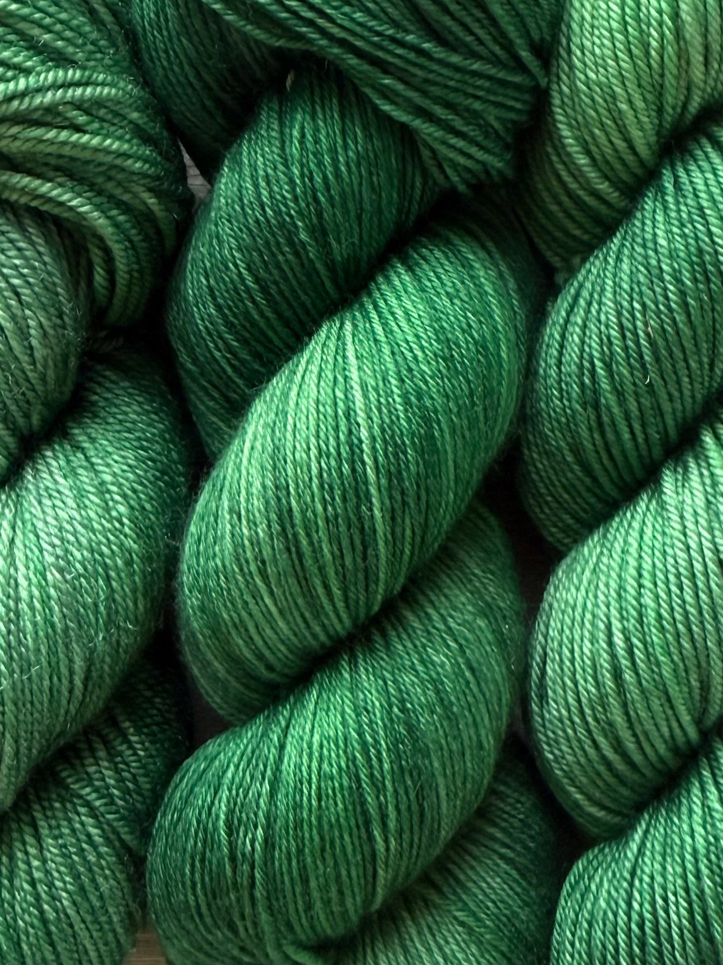 Stained Glass Green Artisan Hand Dyed Merino Wool Yarn