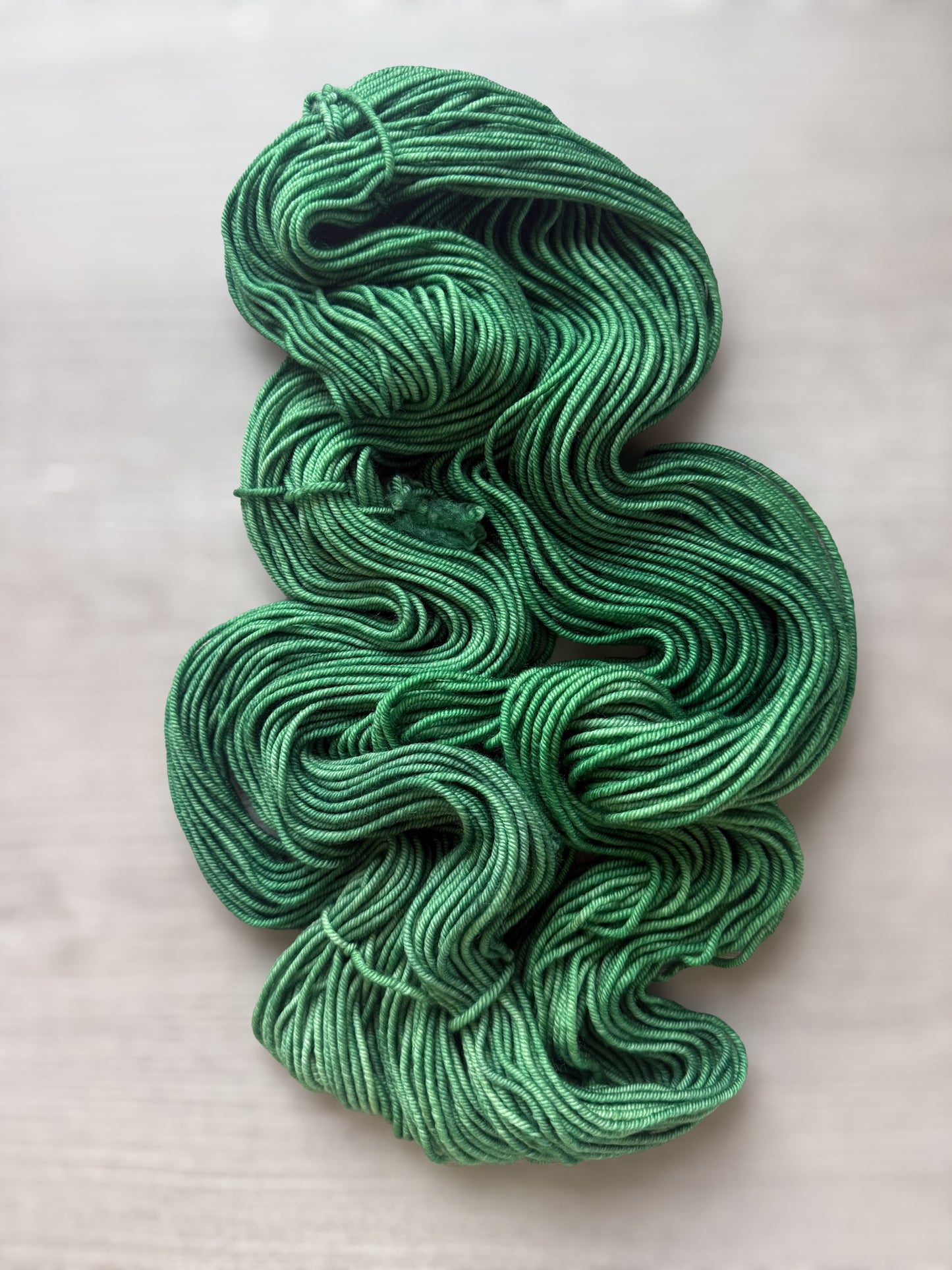 Stained Glass Green Artisan Hand Dyed Merino Wool Yarn