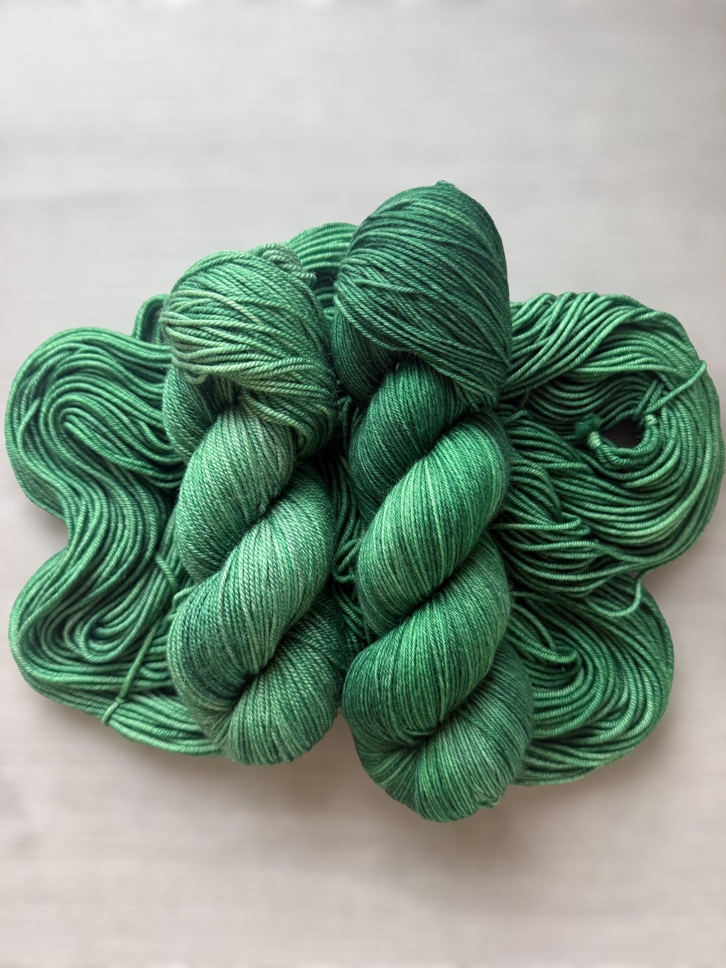 Stained Glass Green Artisan Hand Dyed Merino Wool Yarn