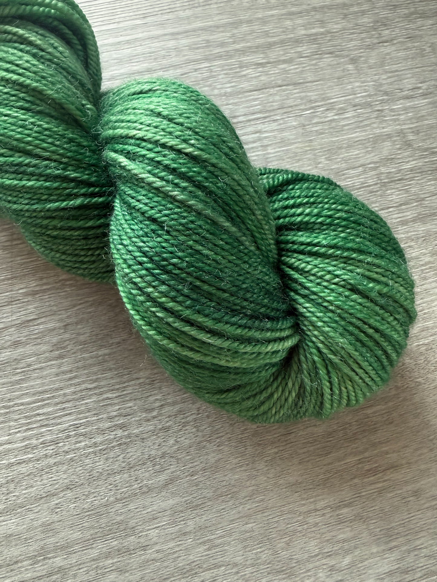Stained Glass Green Artisan Hand Dyed Merino Wool Yarn