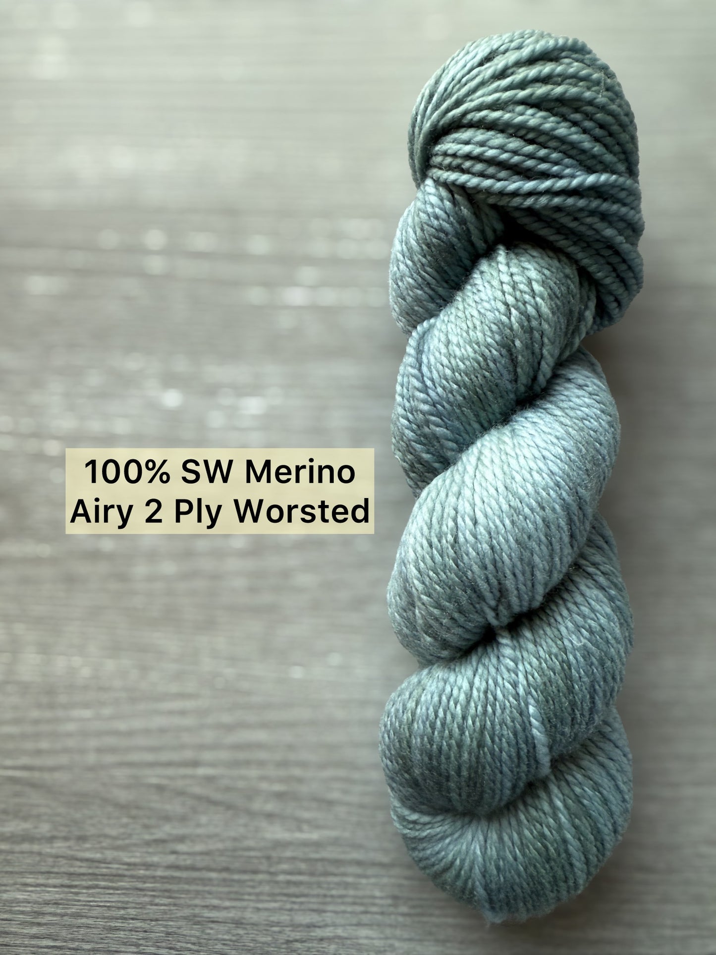 Stone Blue Artisan Hand Dyed Merino Wool Yarn