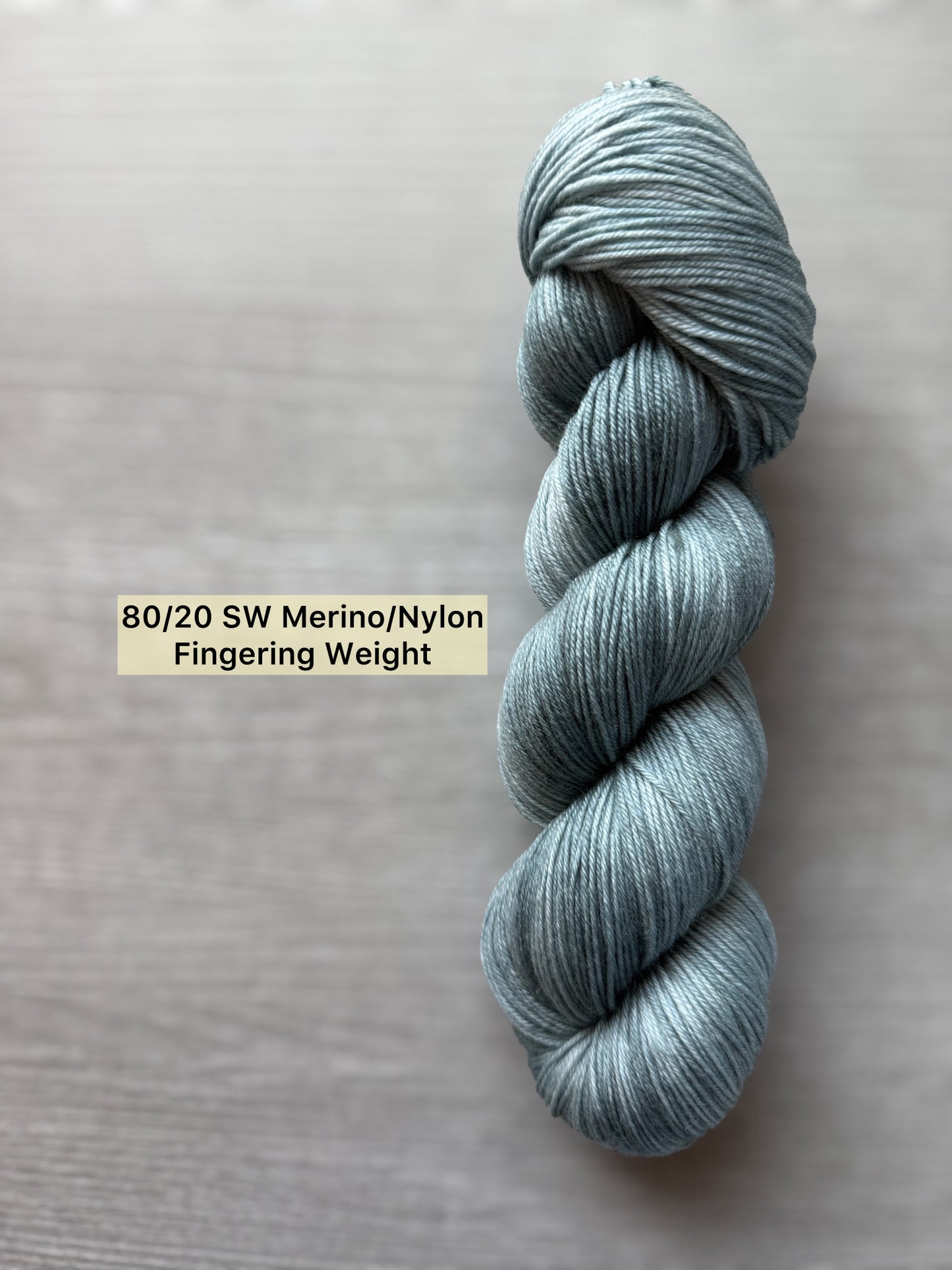 Stone Blue Artisan Hand Dyed Merino Wool Yarn