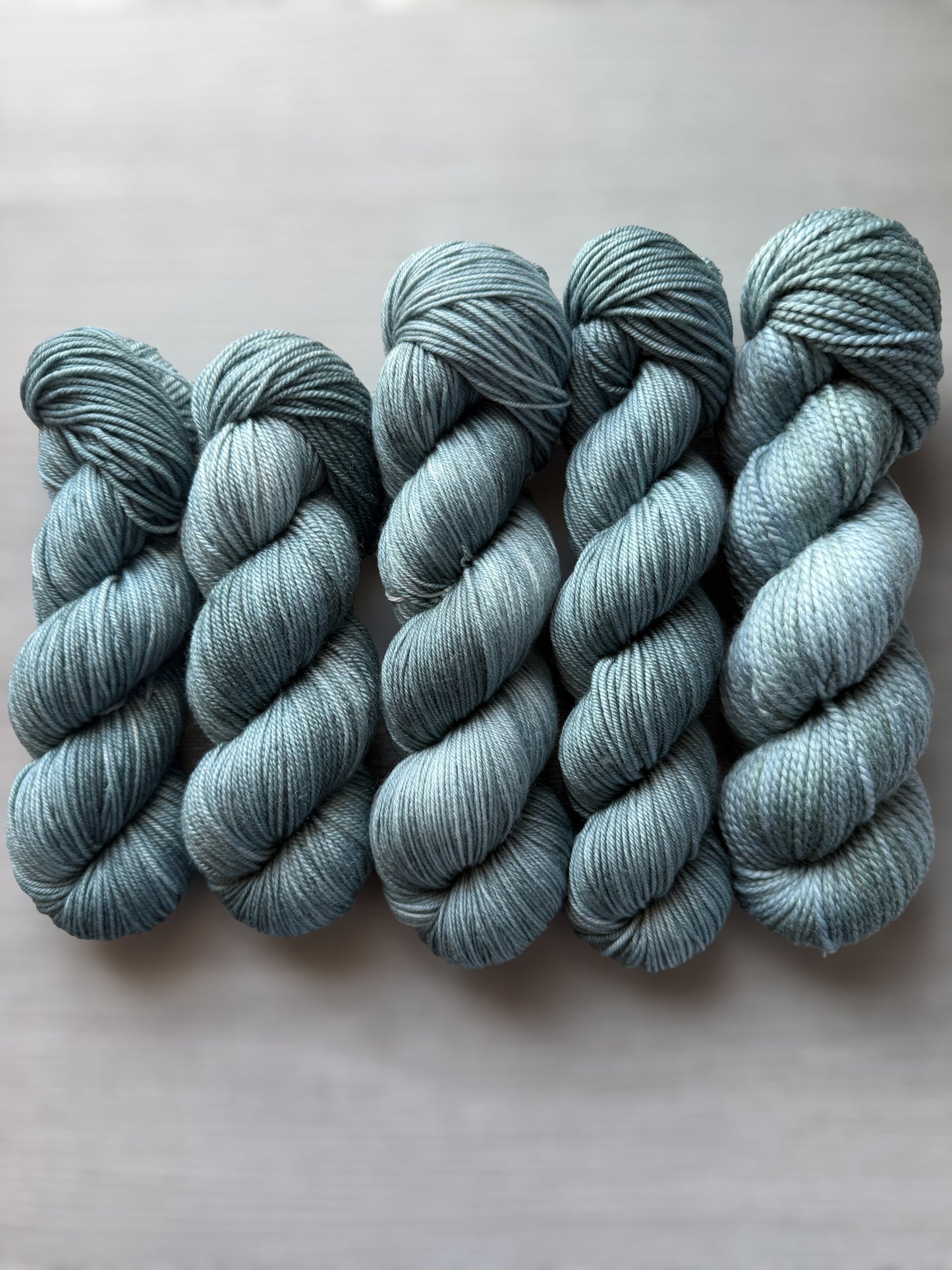 Stone Blue Artisan Hand Dyed Merino Wool Yarn