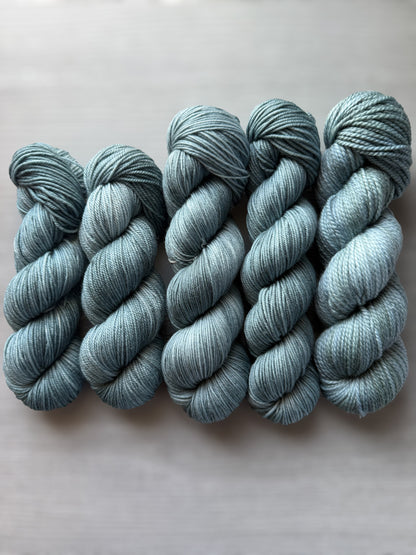 Stone Blue Artisan Hand Dyed Merino Wool Yarn