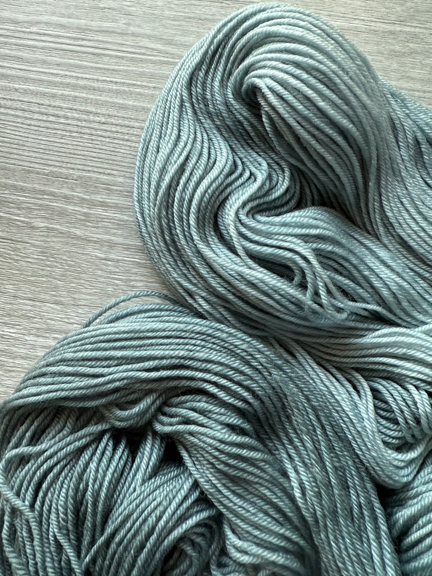 Stone Blue Artisan Hand Dyed Merino Wool Yarn