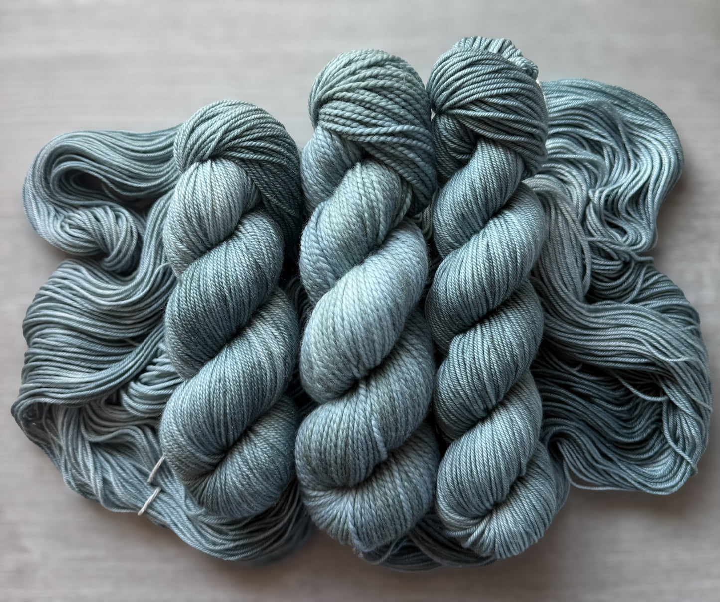 Stone Blue Artisan Hand Dyed Merino Wool Yarn