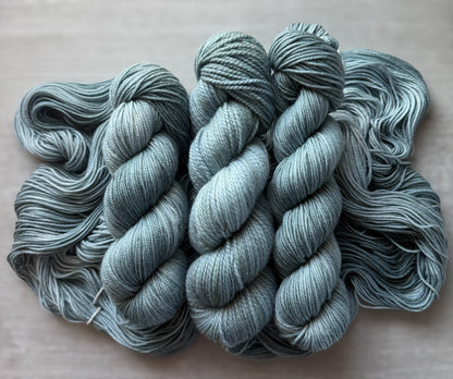 Stone Blue Artisan Hand Dyed Merino Wool Yarn