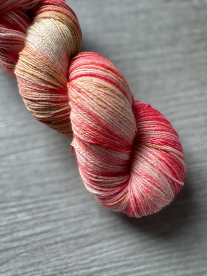Strawberry Shortcake Artisan Hand Dyed Merino Wool Yarn