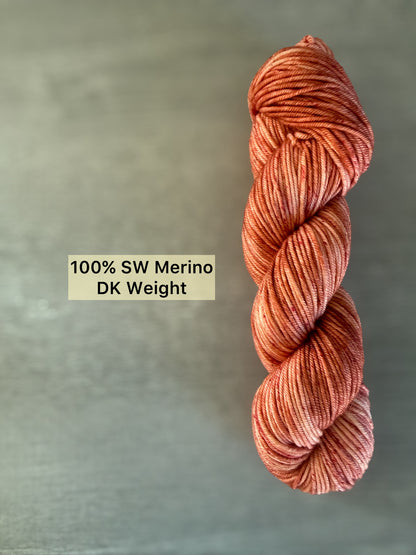 Sun Bleached Brick Artisan Hand Dyed Merino Wool Yarn