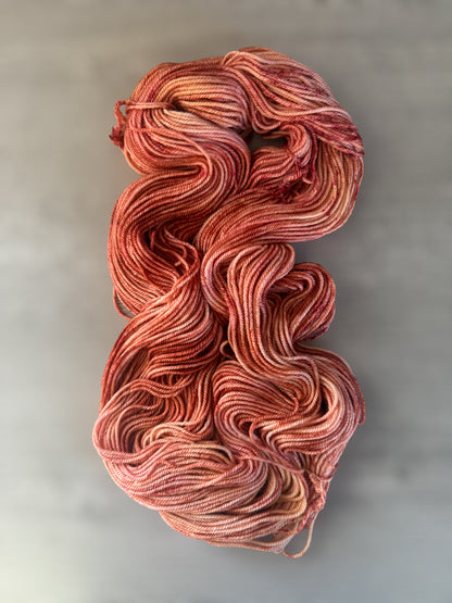 Sun Bleached Brick Artisan Hand Dyed Merino Wool Yarn
