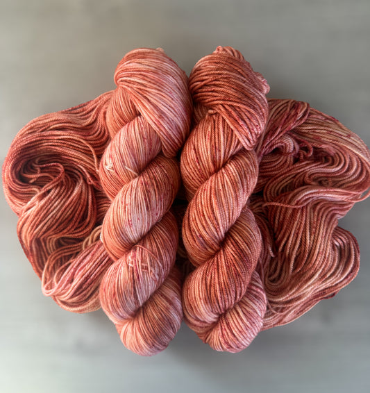 Sun Bleached Brick Artisan Hand Dyed Merino Wool Yarn