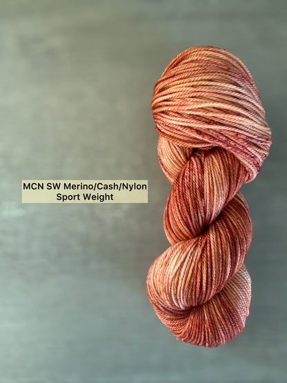 Sun Bleached Brick Artisan Hand Dyed Merino Wool Yarn