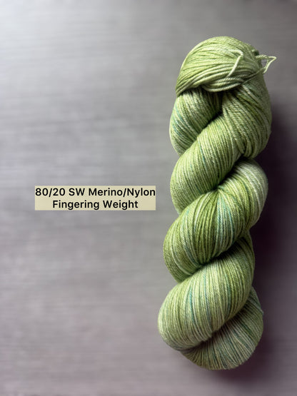 Verde Marbled Artisan Hand Dyed Merino Wool Yarn