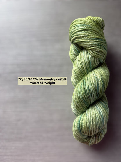 Verde Marbled Artisan Hand Dyed Merino Wool Yarn