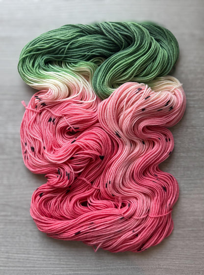 Watermelon Artisan Hand Dyed Merino Wool Yarn