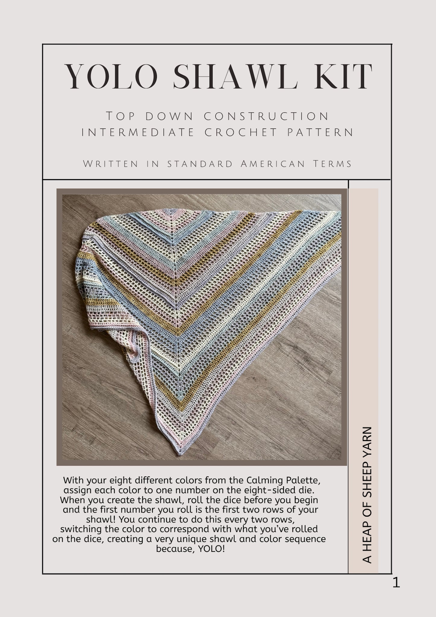 YOLO Shawl “Calming” Pallet Yarn and PDF Pattern Kit