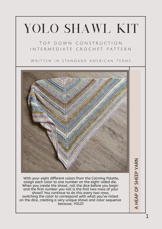 YOLO Shawl “Calming” Pallet Yarn and PDF Pattern Kit