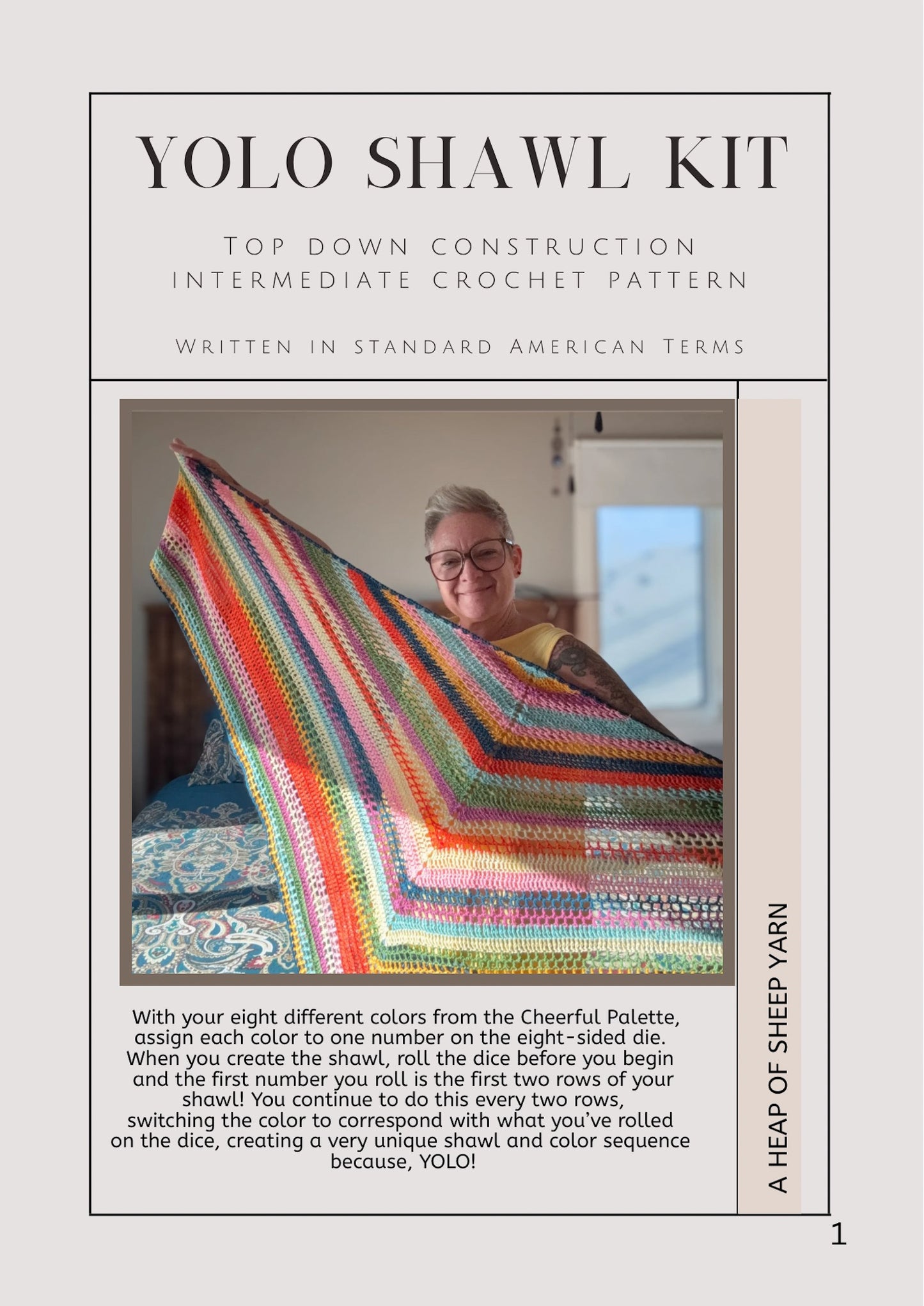 YOLO Shawl “Cheerful” Pallet Yarn and PDF Pattern Kit