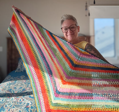 YOLO Shawl “Cheerful” Pallet Yarn and PDF Pattern Kit